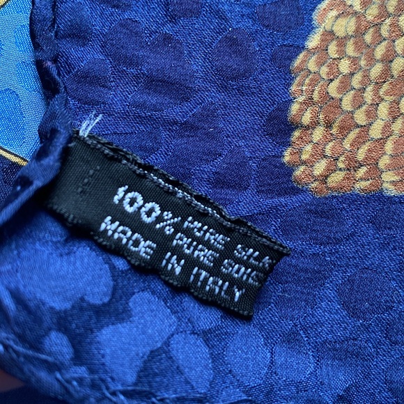 Vintage Italy Equestrian Tack Theme Chain Link Silk Scarf - Picture 6 of 8